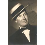 Maurice Chevalier signed vintage 6 x 4 inch b w photo, dedicated. Good Condition. All autographed