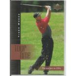 Tiger Woods 2001 Upper Deck #176 Tour Time Tiger Woods Rookie Card. Good Condition. We combine