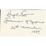 Lord Carodon 1907 - 1990 politician signed 3 x 2 inch cream card. Good Condition. All autographed