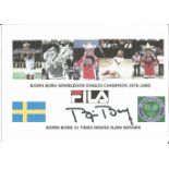 Bjorn Borg Tennis Legend signed 11 Grand Slam cover. Bjorn Rune Borg is a Swedish former world No. 1