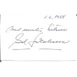 Svend Jakobsen 1935 politician signed 3 x 2 inch card. Good Condition. All autographed items are