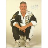 Paul Gascoigne football signed 12 x 8 inch colour photo signed Gazza. Good Condition. All