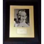 Sid James Carry on framed autograph display. Approx. 19 x 15 inches overall, nice autograph 130.