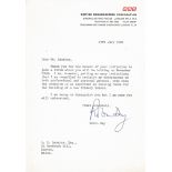 Robin Day TLS dated 23rd July 1980 on BBC headed paper replying to an invitation to a forum. Sir