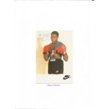 Boxing Frank Bruno signed 6 x 4 inch colour promo photo. Good Condition. All autographed items are