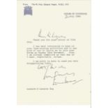 Edward Heath TLS on House of Commons headed paper dated 22nd July 1980 replying to an invitation