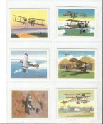 Aviation Cigarette cards set of 30 cards depicting famous aircraft including Spitfire, Hurricane,