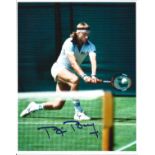 Tennis legend Bjorn Borg signed 10 x 8 inch colour action photo. Good Condition. All autographed