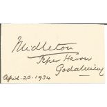 Lord Midleton 1856 - 1942 politician signed 3 x 2 inch cream card. Good Condition. All autographed