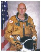 Astronaut Gordon Fullerton signed 10 x 8 inch colour portrait photo Space Shuttle NASA. Good