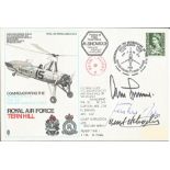 WW2 Luftwaffe aces Adolf Galland, Gunter Rall, Gerd Achgelis signed RAF Tern Hill cover. Good