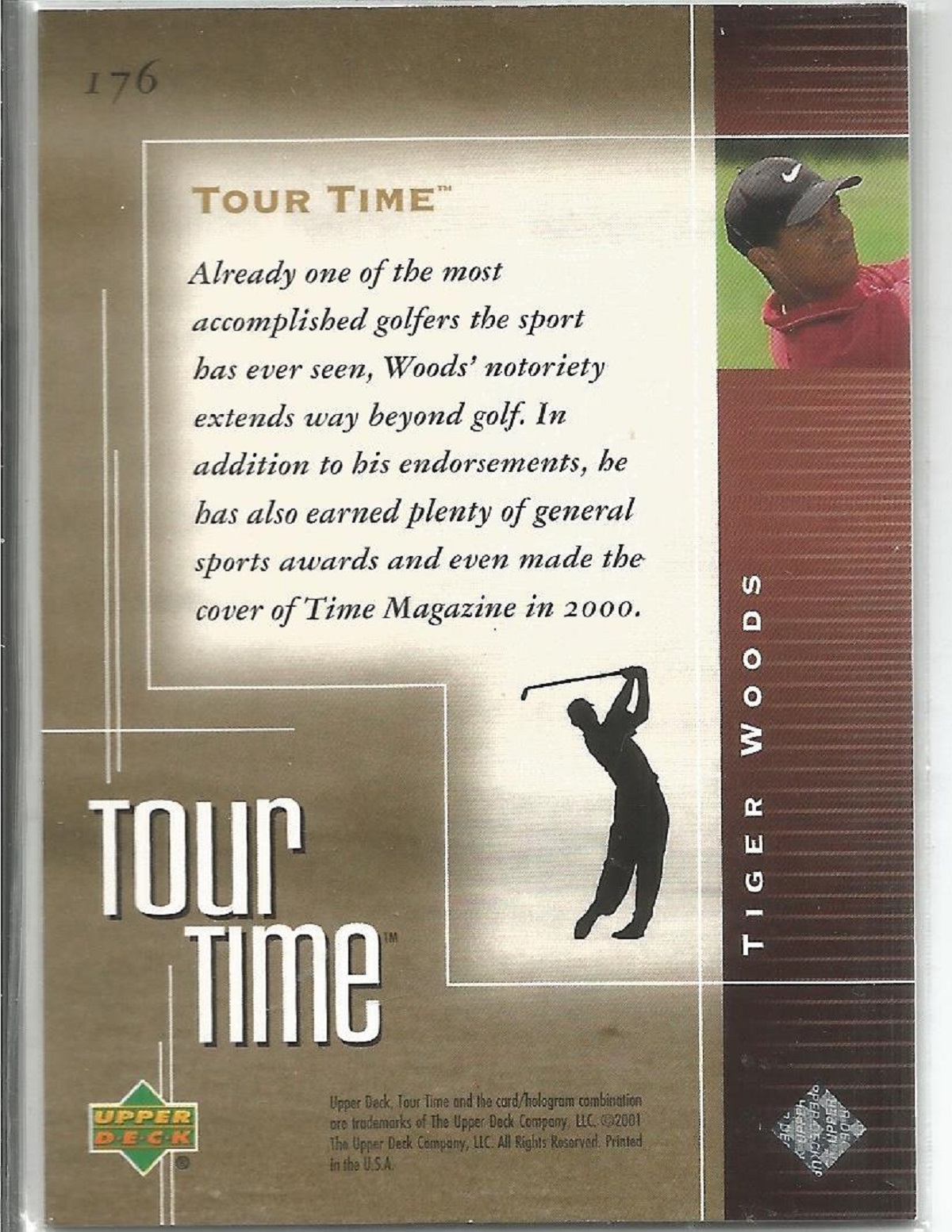 Tiger Woods 2001 Upper Deck #176 Tour Time Tiger Woods Rookie Card. Good Condition. We combine - Image 2 of 2