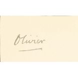 Lord Olivier 1859 - 1943 politician signed 3 x 2 inch cream card. Good Condition. All autographed