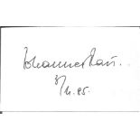 Johannes Rau 1931 politician signed 3 x 2 inch card. Good Condition. All autographed items are