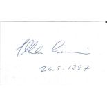 Ikka Suminen politician signed 3 x 2 inch card. Good Condition. All autographed items are genuine