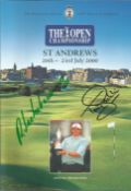 Golf 2000 Open Championship programme booklet signed on Front by Tony Jacklin and Roberto De