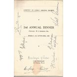 WW2 Douglas Bader and others signed 1954 Ministry of Supply Golf Society Dinner programme. Signed by
