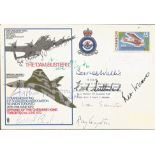 WW2 Dambusters multiple signed Lancaster, Vulcan bomber cover. Signed by Barnes Wallis, Arthur