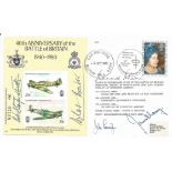 Battle of Britain top five aces multiple signed 50th ann cover. Signed by Douglas Bader, Robert