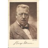 Zeppelin Hugo Eckener signed to back of portrait postcard, signs of age priced accordingly. Good