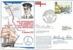 Sir Peter Scott signed 70th ann Capt Scott official Navy cover RNSC(3)14. Good Condition. All