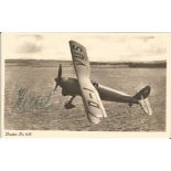 WW2 German Field Marshall Keitel signed 6 x 4 inch b/w photo of Biplane in flight. Good Condition.