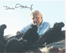 David Attenborough signed 10 x 8 inch colour photo with large lizards. Good Condition. All