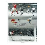 Geoff Hurst 66 England Signed 16 x 12 inch football collage photo. Good Condition. All autographed