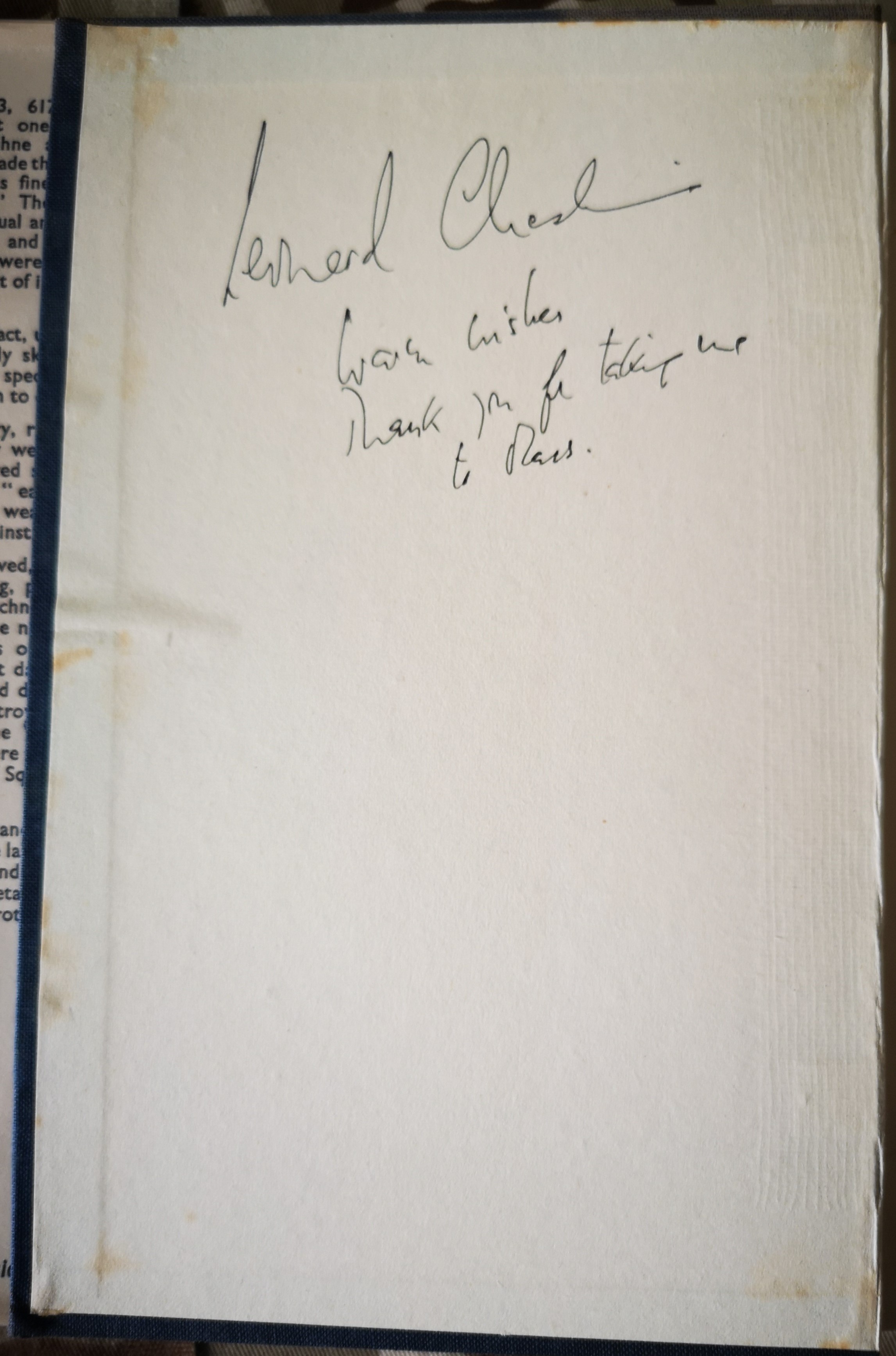 Leonard Cheshire VC signed rare copy of Paul Brickhill's The Dam Busters. It's signed with a - Image 2 of 10