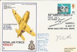 Jet Engine designer Frank Whittle signed RAF Kenley cover. Good Condition. All autographed items are