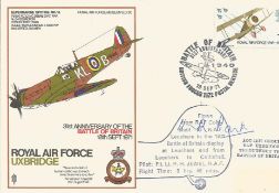Sir Keith Park signed RAF Uxbridge Spitfire cover SC30. Good Condition. All autographed items are