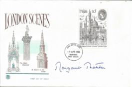 Margaret Thatcher signed 1980 London Scenes FDC. Good Condition. All autographed items are genuine