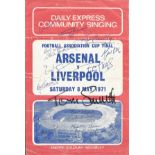 Liverpool and Arsenal legends signed scruffy 1971 FA Cup final Daily Express community singing