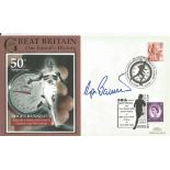 Sir Roger Bannister signed 50th ann Four minute mile cover. Good Condition. All autographed items