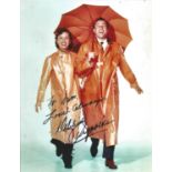 Singing in the Rain Debbie Reynolds signed 10 x 8 inch colour photo with Gene Kelly to Sam. Good