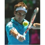 Roger Federer tennis legend signed 10 x 8 inch colour action photo. Good Condition. All
