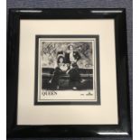 Queen fully signed 10 x 8 inch b/w photo with letter from Fan club and ATFAL dealer COA. Framed
