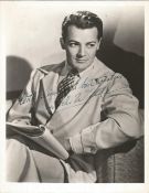 Cornel Wilde signed 8 x 6 inch b/w vintage photo. Good Condition. All autographed items are