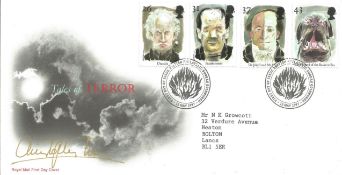 Christopher Lee signed 1997 Tales of Terror FDC with neat typed address. Good Condition. All