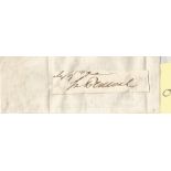 PERCEVAL, Spencer (1752-1812) signature piece Prime Minister 1809-1812; he was assassinated in the