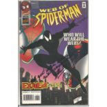 Stan Lee signed Web of Spiderman comic, inscribed With great power come great responsibility. Signed