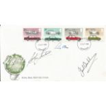 Formula one legends multiple signed 1982 British Motor Cars FDC, Signed by Jack Brabham, Stirling