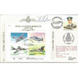 RAF Binbrook Open Day cover Signed by Wing Commander R F T 'Bob' Doe with x4 Mint stamps from Open