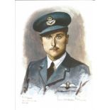 Plt Off William Walker WW2 RAF Battle of Britain Pilot signed colour print 12x8 inch signed in