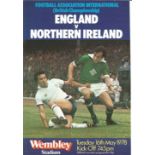 Football Vintage Programme England v Northern Ireland British Championship 16th May Wembley Stadium.