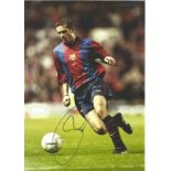 Football Phillip Cocu signed 12x8 colour photo pictured in his playing days with Barcelona in Spain.