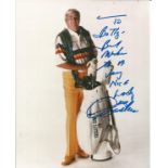 Doug Sanders signed 10x8 colour photo. American golfer. Dedicated. Good Condition. All autographs