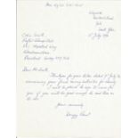 WW2 RAF Battle of Britain pilot Letter Dated 11th July 1996 Signed by D. A. C. Hunt 66 Sqn. Battle