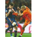 Football Nigel De Jong signed 12x8 colour photo pictured playing for Holland. Good Condition. All