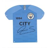 Football Leroy Sane signed Manchester City commemorative metal shirt sign. Good Condition. All